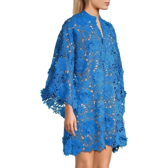 Floral Lace Mini Caftan - Picture 2 of 9